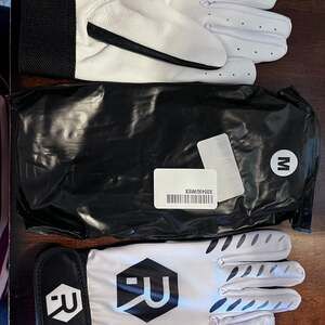 Adult Baseball Batting Gloves - White/Black